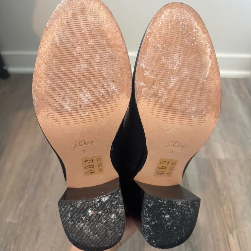 J. Crew Black Stack-heeled Leather Riding Boots - Picture 6 of 10